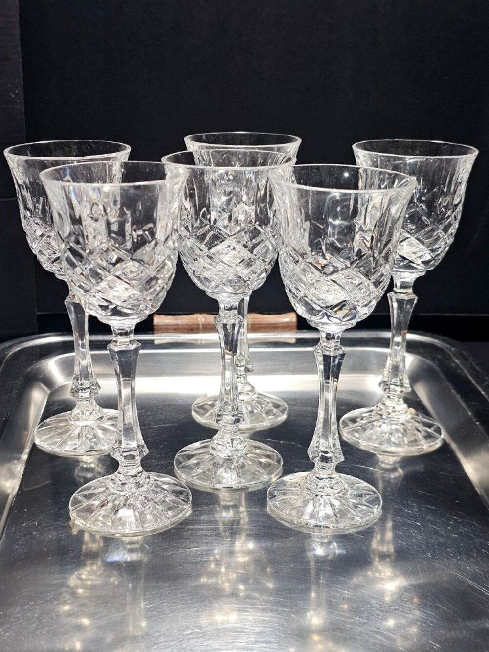 6 Royal Dartmouth Cordial Glasses cut glass Aperitif Liqueur Barware vintage 3oz